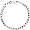 Breil, Collezione Cubic, Bracciale da Uomo in Acciaio, Catena Squadrata con Finish Lucido e Texture Diagonale, Chiusura a Moschettone, Lunghezza Regolabile