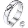 MomentWish Moissanit Anello di fidanzamento Coppia Argento 925 Anello da uomo Anelli di fidanzamento Set Diamante Nero Anelli di amicizia 65(20.6)