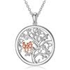 LONAGO Collana Albero Della Vita 925 Sterline D'argento Carino Uccelli Albero Genealogico Pendente Collana Gioielli per le Donne