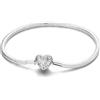 Hapour Bracciale con ciondoli da donna in argento sterling, chiusura a cuore con catena a forma di serpente, con ciondoli da viaggio, gioielli europei compatibili con i ciondoli Pandora, regalo per lei