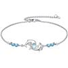 YAFEINI Braccialetto con ancora, ape, libellula, farfalla, malocchio, delfino, celtico, girasoli, in argento Sterling, con maglie a corda di ancoraggio, religioso, animali, idea regalo per donne