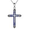 YAFEINI Collana Croce in Argento Sterling Croce Religiosa Croce Ciondolo Croce Incisa Fede Speranza Amore Gioielli Regali per Donne Uomini, 18+2, Argento sterling, Non pietra preziosa