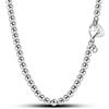 Dankadi Collana di Perle in Argento 925 Larga 4MM 6MM, Senza e Con Ciondolo Campanello Cuore, 18-32/45-81CM Collana di Sfere Dorata Oro Regalo per Donna Uomo, 22, Argento sterling