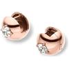 Purelei Resonance Glow - Orecchini a cerchio alla moda con zirconi bianchi, in acciaio inox (oro 14 carati/argento/oro rosa 18 K) - 15,5 mm, Normal, Acciaio inossidabile, Abalone