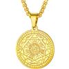 PROSTEEL Arcangelo Collana 7 Arcangeli, Collana Religiosa Acciaio Inossidabile Placcato in Oro Collana Amuleto-Collana con Ciondolo a forma di Talismano
