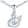 Yumilok Collane da donna S925 argento sterling zirconia cigno ciondolo con piume e diamanti alla moda e bel regalo per il tuo amante per tutte le occasioni