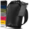 Nordlight Dry Bag Sacca Impermeabile + Custodia per Cellulare + Chiusura Arrotolabile, Tracolla | Zaino Impermeabile Sacca Stagna Borsa | Spiaggia, Canoa, SUP, Immersioni - Nero, 20 Litri