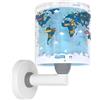 Dalber Lampada da parete Kids World con mappa del mondo e pianeta Terra, 40679, E27