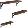 Relaxdays Set di mensole da Parete, 3 Misure: 30/35/40 cm, Design Industriale, Ripiani in MDF