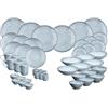 Bjorn CLOUD STORM GREY SR-COCLG26 BJORN, set da 48 pezzi, gres con smalto reattivo, grigio chiaro, servizio completo per 6 persone, lavabile in lavastoviglie e microonde