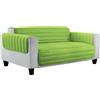 Italian Bed Linen Elegant Copri Divano Trapuntato in Microfibra Anallergica, Doubleface, Verde Mela/Verde Scuro, 1 Posto