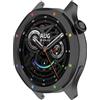 Yikamosi Acciaio inossidabile Anello della lunetta Compatibile con Xiaomi Watch S4/Watch S3,Bezel Ring Adhesive Cover Anti graffio e protezione dalle collisioni per Mi Watch S4,Arcobaleno Nero