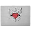 A.S. Création DD132115 - Stampa su tela, motivo: cuore, in grigio, rosso, 75 x 50 cm