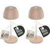 BRILONER - Set da 2 Riffle Mini lampade da tavolo LED senza fili IP44 con bordo luminoso, 8,5x20 cm, dimmer touch, lampada da scrivania, ricaricabile, vincitrice del German Design Award 2025, beige
