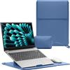 RoYiio 13-13,3-14 Pollici Laptop Custodia Borsa con Stand per MacBook Pro 14 M5/M4/M3/M2/M1 & Pro/Max, MacBook Pro 13 MacBook Air 13 M5/M4/M3/M2/M1 PU Pelle Computer Portatile Cover (Blu)