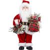 Uten Babbo Natale 30,5 cm / 12 - Figura di Babbo Natale con Borsa Regalo per Ornamenti da Tavolo Festa di Natale