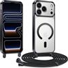 Kokio Cover Magnetica per iPhone 17 Pro max Case avec Cordino,Compatibile con MagSafe, Trasparente Morbido Custodia Paraurti Antiurto, Resistente all'us, Antigraffio, Nero