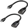 Cable Matters - Adattatore da Mini HDMI a HDMI 8 K / 4 K 120Hz confezione da 2 (Adattatore Mini HDMI) nero, 5 pollici con supporto HDR per Raspberry PI Zero e altro
