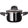 Silit Modesto Line - Pentola piccola da 16 cm, con coperchio in vetro, per carne a induzione, 2 l, in ceramica funzionale Silargan, colore: Nero