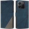 SONWO Cover per Redmi Note 14 5G / Xiaomi Poco M7 PRO 5G, Flip Custodia in PU Pelle, Cover a Libro Portafoglio con Slot per Schede e Supporto Stand per Redmi Note 14 5G, Blu