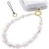 SURPHY Cordino per Cellulare con Perline, Charm a Petali di Cristallo, Laccetto per Cellulare da Polso con Antigoccia Staccabile,Adatti a Regali per Donne e Ragazze,Cristalli Scintillanti