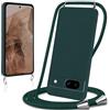 Knrlqim Cover per Google Pixel 8a 5G con Cordino Custodia con Laccio Collana Tracolla Collo Corda Regolabile Liquido Silicone Antiurto AntiGraffio Protettiva Case per Google Pixel 8a 5G 6.1,Verde