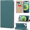 Copmob Cover iPhone 13 Mini,Vera Pelle Flip Portafoglio Custodia in Pelle Genuine,[3 Porta Carte][Magnetica][RFID-Blocker],Custodia Case Cover Libro per iPhone 13 Mini - Azzurro