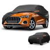 Partuto Copertura Auto Impermeabile Per Audi Q3 12-24 1 Pezzo | Colore Nero, Materiale Film Alluminio E Cotone, Dim. 452x145x135cm, Strisce Riflettenti, Cerniere Cabina, Antipioggia