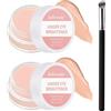 Henjunu 2 Pezzo Under Eye Brightener (10g x 2)+Pennello Correttore,Correttore Occhiaie,Correttori Occhiaie,Copriocchiaie Concealer,Illuminante Occhi(Rosa)