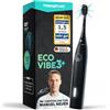 happybrush Spazzolino sonico Eco Vibe 3+ - La grotta dei leoni - Vincitore del test - Spazzolino elettrico con batteria 8 settimane - Spazzolini da denti ultrasonici - Allblack