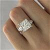 Sunlightjewels96 RARO anello in argento 925 con diamanti trattati taglio principessa bianco ce...
