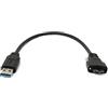 System-S Cavo USB 3.0, 30 cm, connettore Micro B a tipo A, adattatore a vite, colore: nero