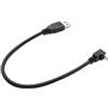 System-S Cavo USB 2.0, 25 cm, tipo A maschio a Micro B, adattatore ad angolo di colore nero
