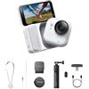 Insta360 GO Ultra Pack Vlogger Bianco Artico- action cam mini 4K a mani libere, indossabile, superba in bassa luce, montala ovunque, stabilizzazione FlowState, 200 min di carica, impermeabile 10m