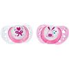 Chicco Succhietto Physio Air in Caucciù, Ciuccio per Bimba, 0-6 Mesi, 2 Pezzi, Colori Assortiti