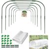 EXLECO 6Pcs Archi per Serra Orto Tunnel 80x90cm per Piante con Clips e PE Protettivo Cerchi da Giardino per Serra Coperture a Tunnel Cerchi per Serre Tunnel per Piante da Giardino per Copertura Frutta
