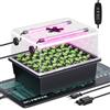 HG Power Mini Serra Germinazione con Lampada LED e Tappeti Riscaldati, Vassoio Germinazione 30 Celle con Cupola, Kit per Piantine, Ortaggi ed Erbe
