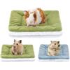 BSITSSS 2 Pezzi Letto Coniglio 32 x 23 cm, Letto Peluche per Porcellini D'india Verde e Blu, Calda Coperta Cuccia per Conigli Gatti Scoiattoli Criceto Coniglio Cincillà Piccoli Animali