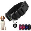 Playexen Collare Cane, Collare Regolabili in Morbido Cotone per Cani & Gatto Taglia Piccola Media Grande, Collari per Cane Personalizzato con Medaglietta Rimovibile, 20-30/2,0cm (S), Nero
