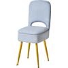 IBUYKE Stipite da toeletta con schienale pieghevole, Ottomano quadrato in velluto Teddy, Sedia per trucco per soggiorno, 4 gambe metalliche con piedini antiscivolo, Blu WBD027H