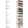 Mefirt Mensole Libri Invisibili, 8 Scaffali Verticali, Mensole da Muro Invisibili per Libri, Libreria Invisibile da Parete per la Camera da Letto, Decorazione per L'ufficio, 4 Pezzi, Bianco