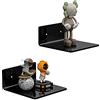 Sezanrpt Set di 2 mensole da parete nere da 15 cm, per camera da letto, soggiorno, altoparlante intelligente, orologio, decorazione, confezione da 2