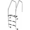 Scala piscina bordo sfioro Lux inox AISI 316L con gradino di sicurezza | 3-5 gradini