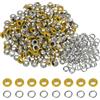 QUARKZMAN 200 Set Kit Occhielli in Metallo 5mm 3/16 Occhiello per Teloni Piccolo con Foro Rondelle per Scrapbooking Scarpe Abbigliamento Pelle Tela, Giallo