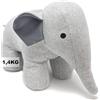 COM-FOUR® fermaporta - supporto per porta pesante con un simpatico design a elefante - accessorio funzionale per la casa - fermafinestra ideale per correnti d'aria - blocco freno 1,4 kg