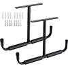 Sinoer Steel Garage Gancio di stoccaggio a soffitto, rack di stoccaggio resistente per appendere legno, biciclette, strumenti, legno, snowboard (2 Pack, nero)