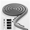 NORDUN Cavo di tenuta del forno da 2,5 m con colla,Cavo di tenuta del tubo del forno per cavo del camino in fibra di vetro resistente al fuoco,Riparazione del camino di dimensioni 12 mm