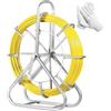 CISSIYOG 0,25* 425FT Rodder condotto in fibra di vetro, non conduttivo | Canalina per cavi con supporto e freno in acciaio, canna da pesca, per pareti e condotti elettrici