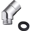 RPHONGHONG Doccetta adattatore 135 gradi, prolunga per soffione doccia con guarnizione in gomma, adattatore per tubo doccia, raccordo snodato per doccetta, collegamento mobile per doccia (argento)