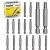 FamlTol 15 Pezzi T30 Iinserti Torx 50 mm 1/4 Esagonale Punta Magnetica in Acciaio S2 Punte per Avvitatore a Batteria per Elettronica Elettrodomestici e Riparazione Auto